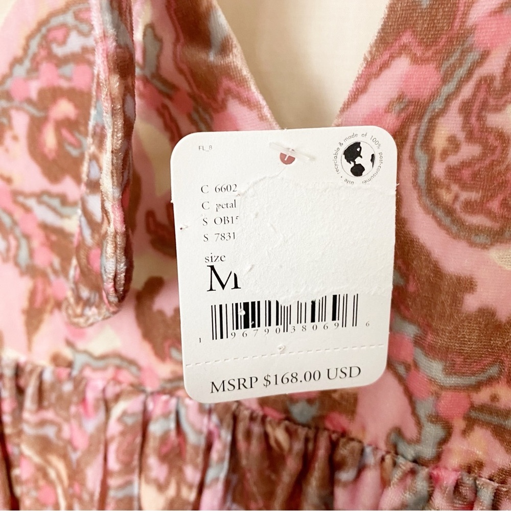 Free People All the Time Paisley Velvet Floral Minidress - Picture 11 of 11